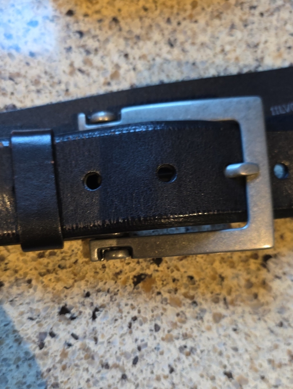 Levi's Black Leather Belt with Silver Buckle